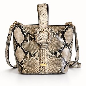 Brahmin Gold and Black Snakeskin Crossbody Bag